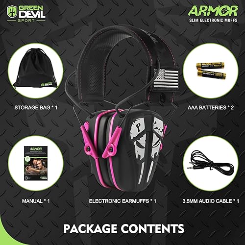 Miniatura 6 de GREEN DEVIL Disparo Protección auditiva Reducción de ruido electrónico Protección auditiva Orejeras Auriculares para pistola de caza