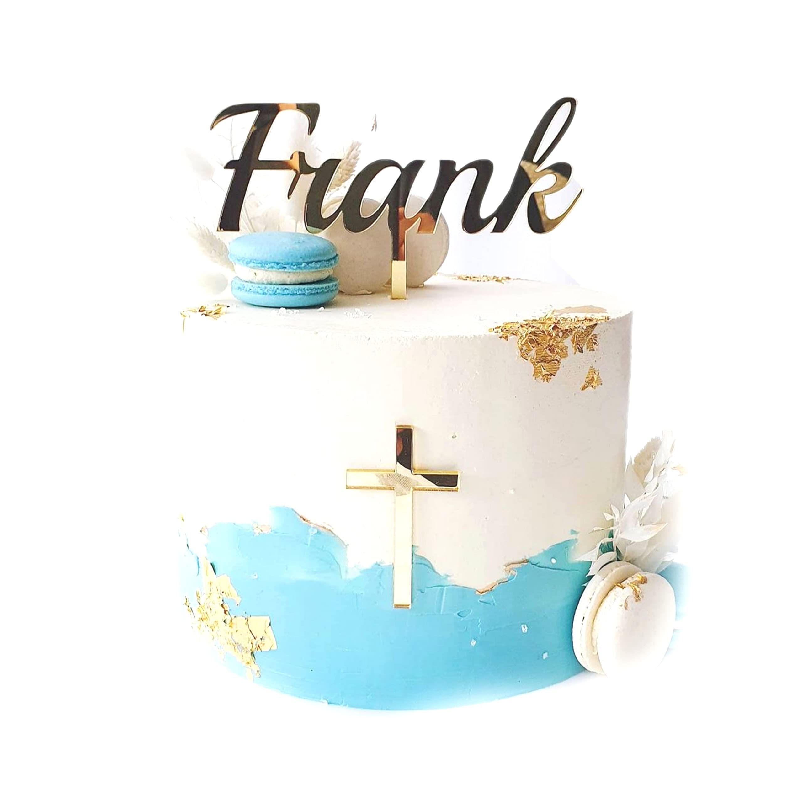 Personalisierte Tortendekoration zur Taufe, Konfirmation, Kommunion oder Firmung/inkl. Kreuz/Caketopper