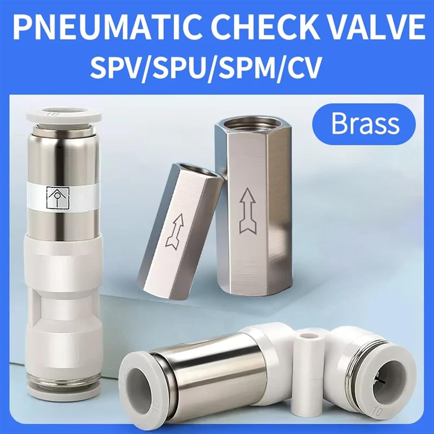 10個 空気圧エアチェックバルブ ノンリターンバルブホース ガスパイプ クイックコネクター 4 6 8 10 12mm ストレートバ