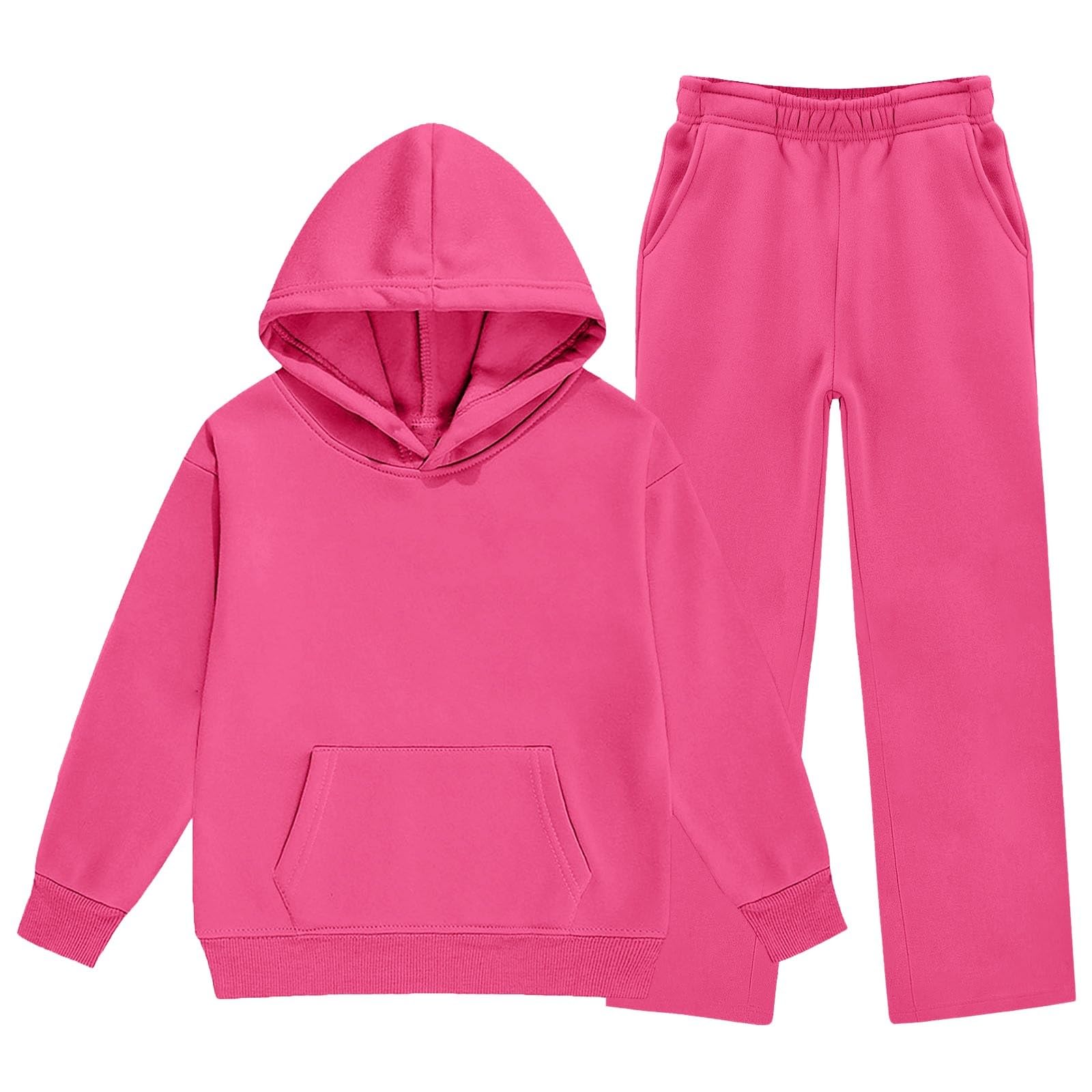 Conjunto deportivo de 2 piezas para niñas, con estampado de corazón, manga larga, sudadera con capucha y pantalones deportivos de pierna ancha, para la escuela, ropa deportiva