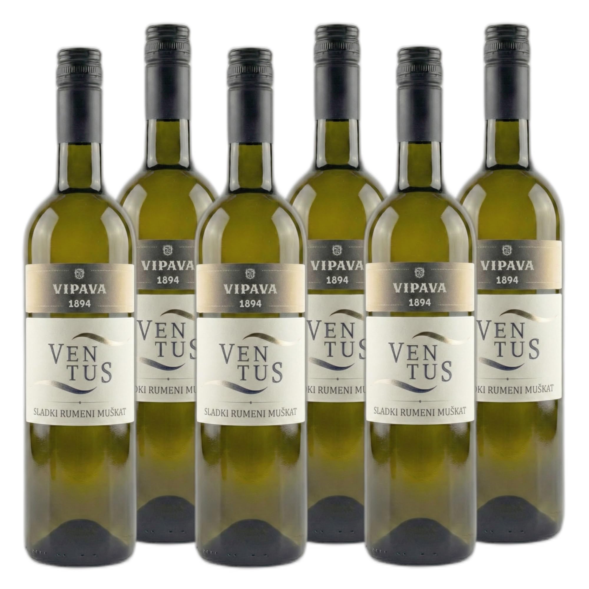 VENTUS Weißwein Gelber Muskateller, von Hand gelesener lieblicher Weißwein (6 x 0.75 l)