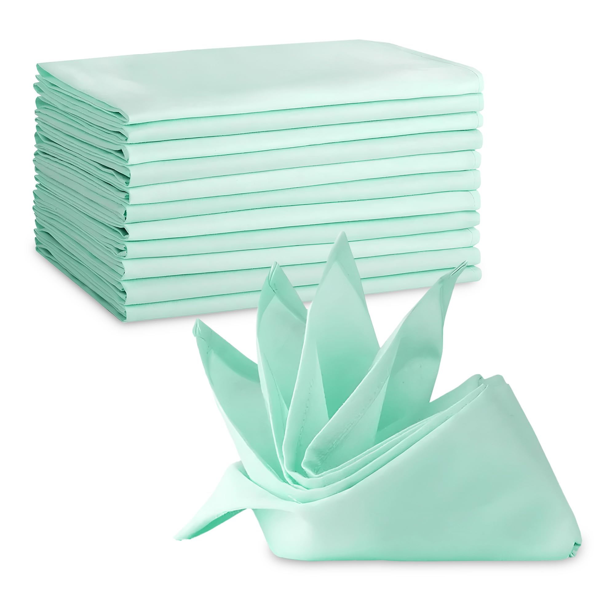 Event Decor Shop Polyester Table Napkins 20 x 20 Inch, 100 Pcs - Mint Green