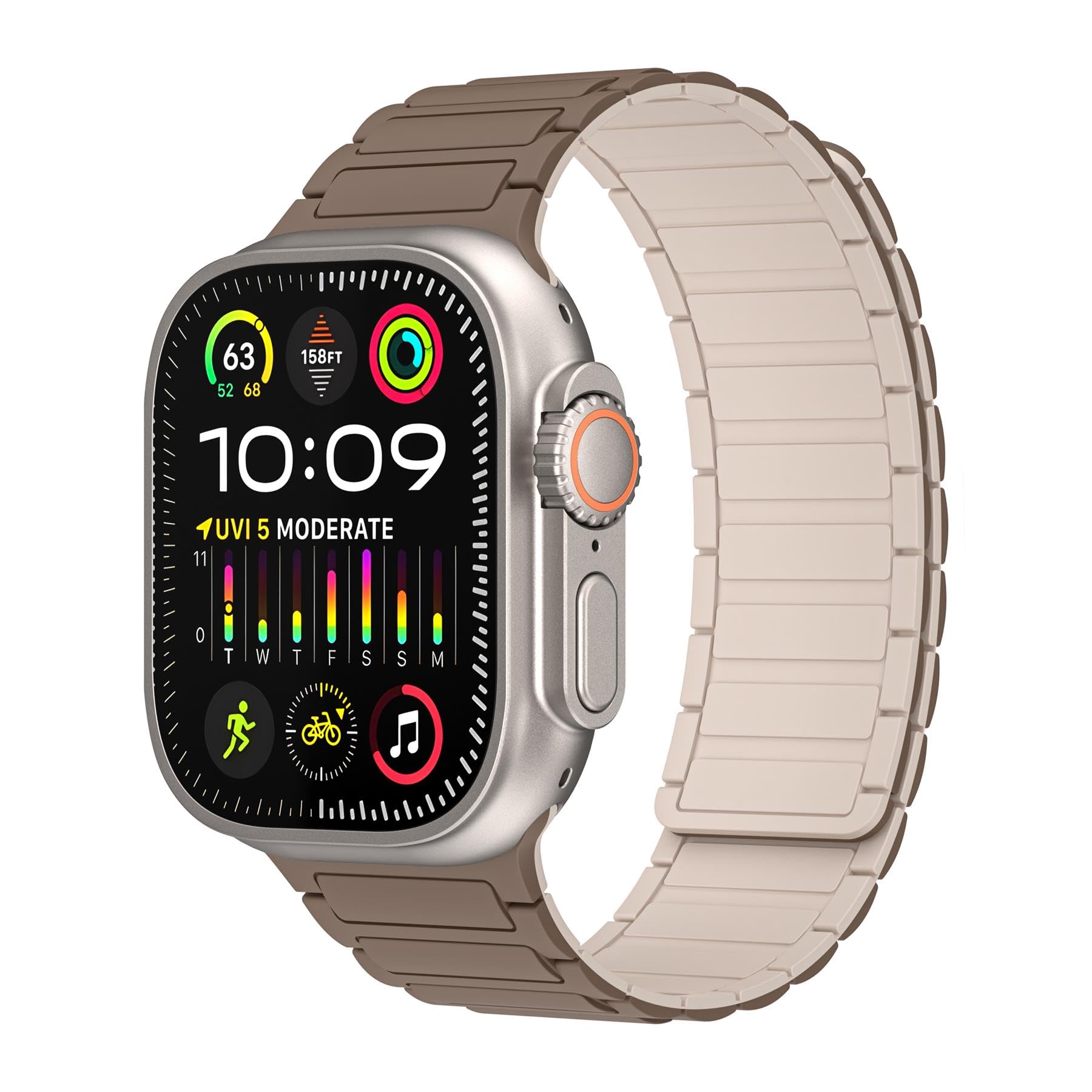 Correas magnéticas de diseño de lujo compatibles con Apple Watch Band Ultra de 49 mm, 45 mm, 44 mm, 42 mm, pulsera deportiva de silicona suave impermeable para iWatch Series 9/8/7/6/5/4/3/2/1