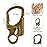Ahiller Carabiner Clip, Double Anti-Misopening Locking Design, 3 Zinc Alloy Heavy Keychain for Outdoor Camping Hiking, Key Ring Clip (Brass Copper-1P)
