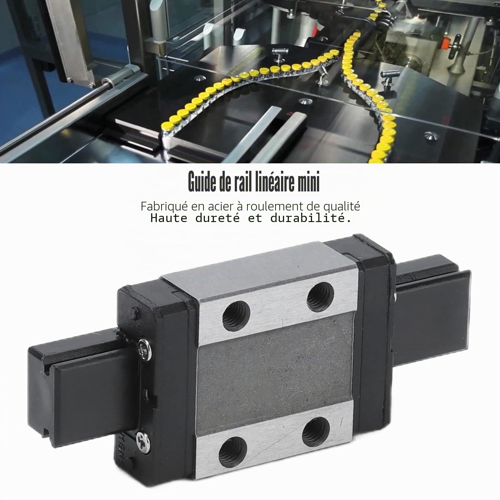 Roulements de Rails Linéaires, Mini Rail de Guidage Linéaire Haute Précision pour Imprimante 3D et Machine CNC, Guides de Mouvement Linéaire (MGN9C)