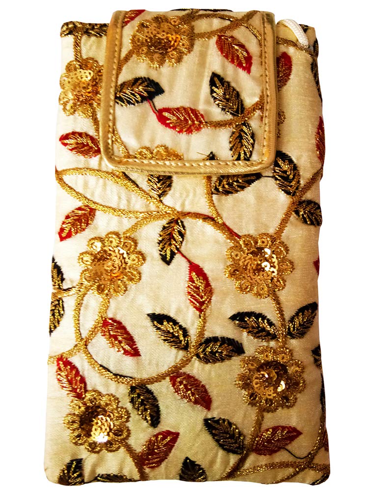 Avanti Creation Cloudreteil Multicolor Ethnic Mobile Pouch Embroidered Mobile Pouch Cover Purse Wallet with Waist Clip and Sling Belt for Saree-image-8