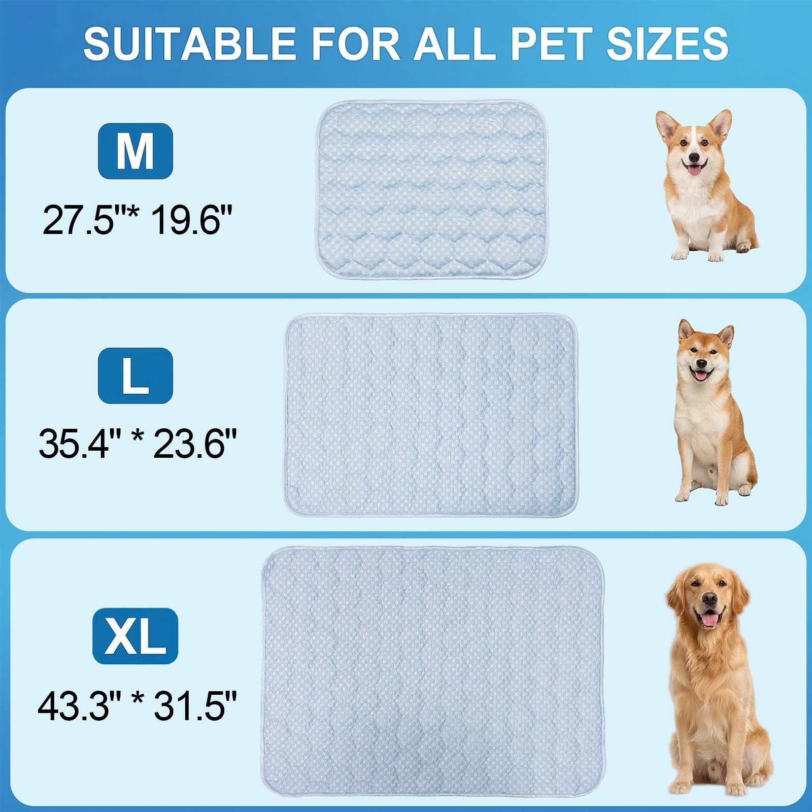 Arc-Chill Hunde-Kühlmatte, kühlende Faser und endothermische Farbwechsel, doppelseitig, kühlend und warm