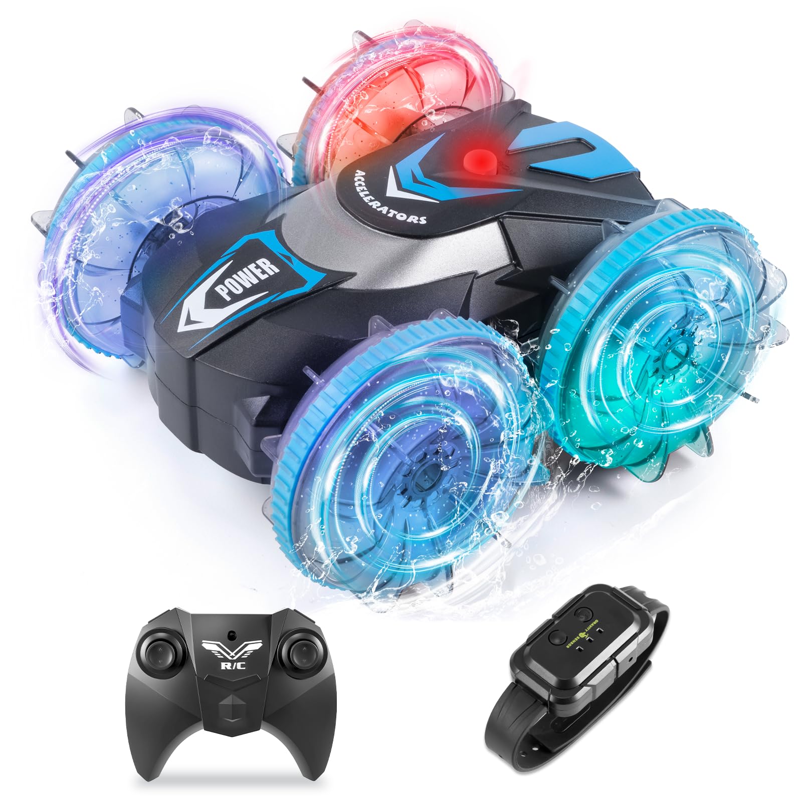 Carehabi Macchina Telecomandata per Bambini Auto Telecomandata 4WD RC Auto Macchinina Barca Radiocomandata per Bambini 3 4 5 6 7 8-12 Anni