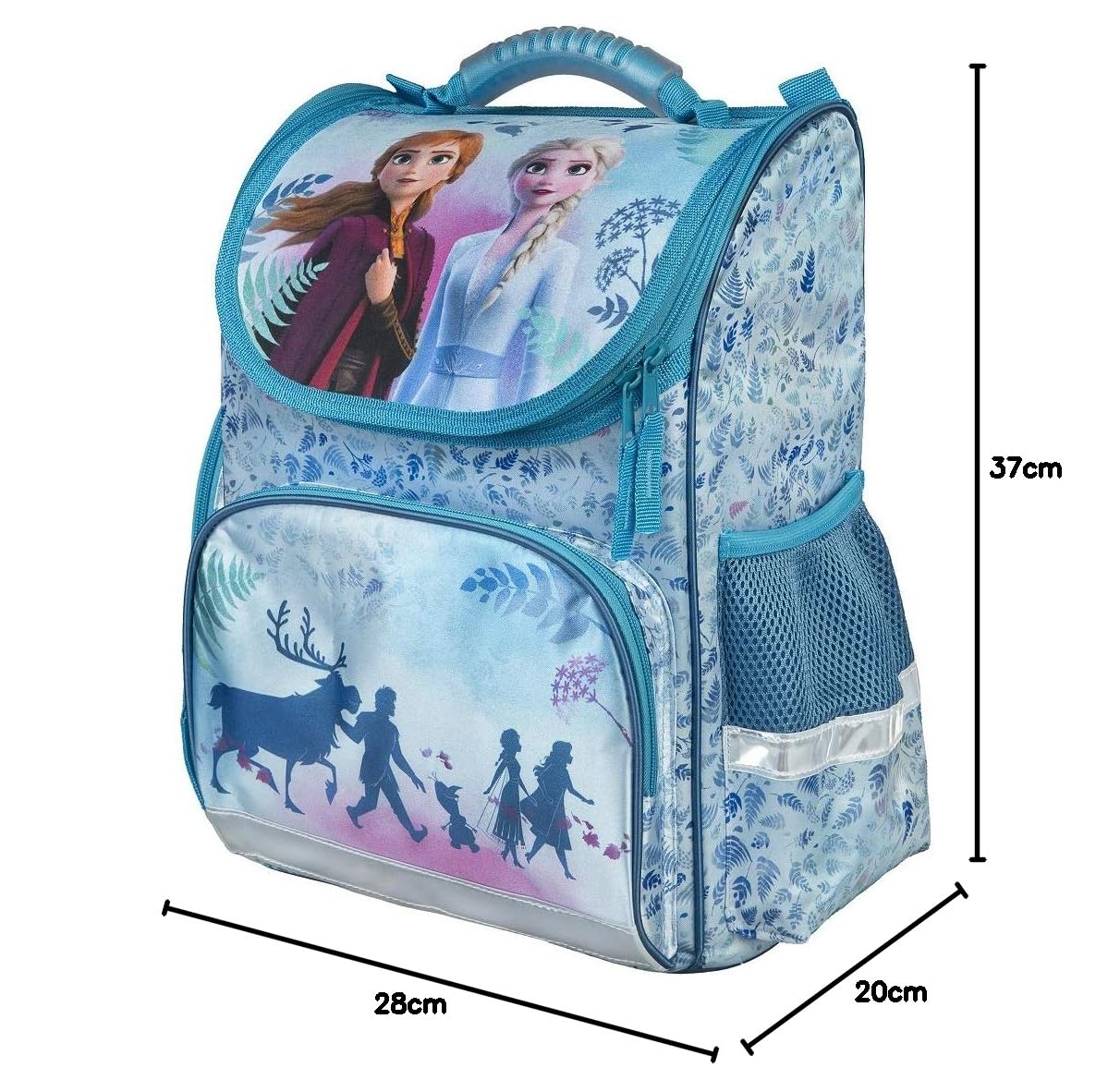 Familando - Schulranzen Set CLOU - 9-teilig mit Sporttasche - Disney Eiskönigin (Frozen) - Ergonomisch, Stabil & mit gepolstertem Rücken - 930g leicht - 15L Volumen - Mit Reflektoren - ab 1. Klasse