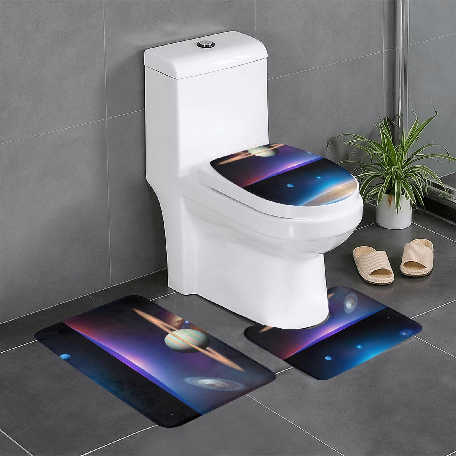 Tapis de salle de bain antidérapant Cosmic Saturn pour sécuriser les sols humides