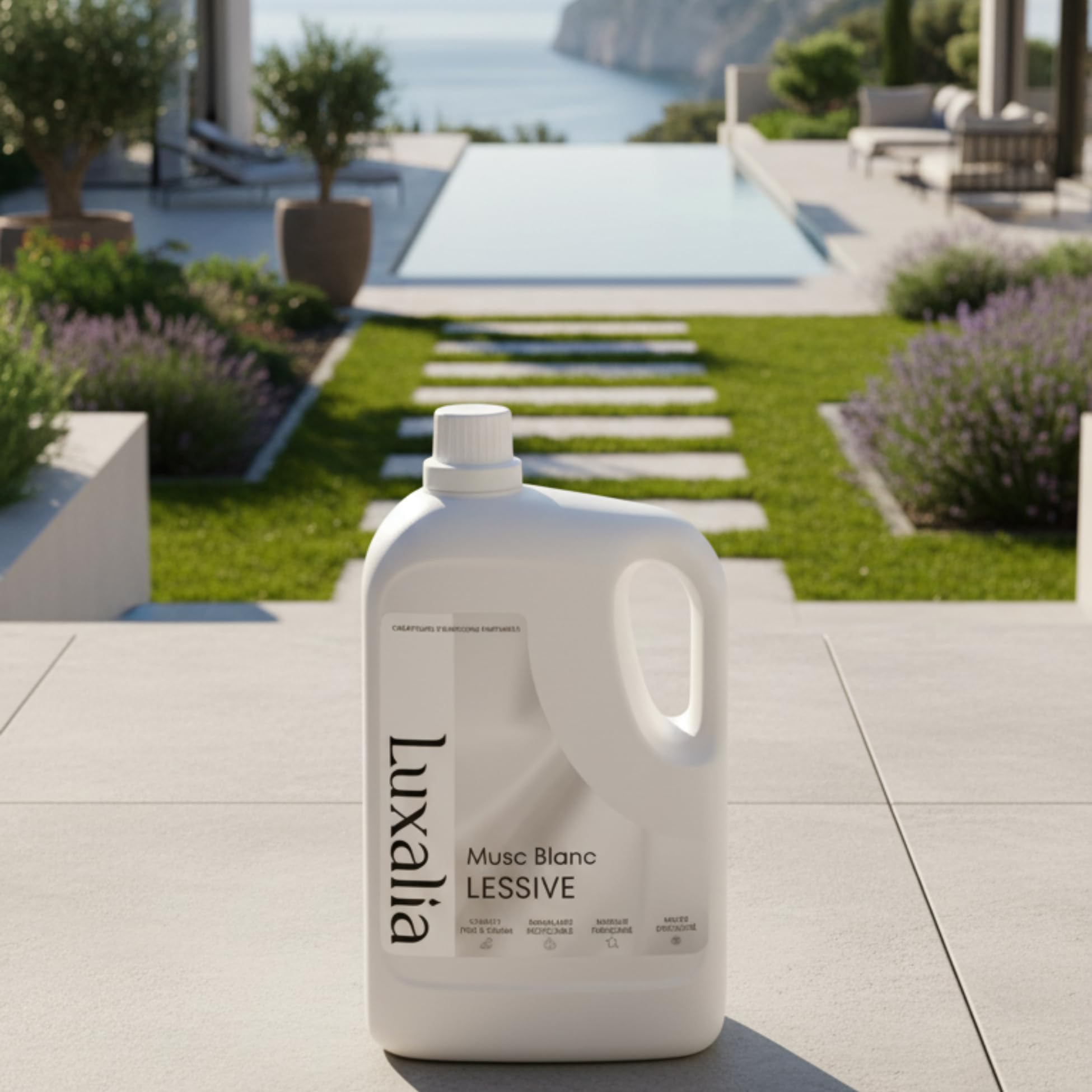 Lessive Musc Blanc Luxalia - Sans Conservateurs Controversés - Détache & Nettoie - Efficace à Froid & en Cycle Court - Parfumée - 5 Litres 200 Lavages - LUXALIA