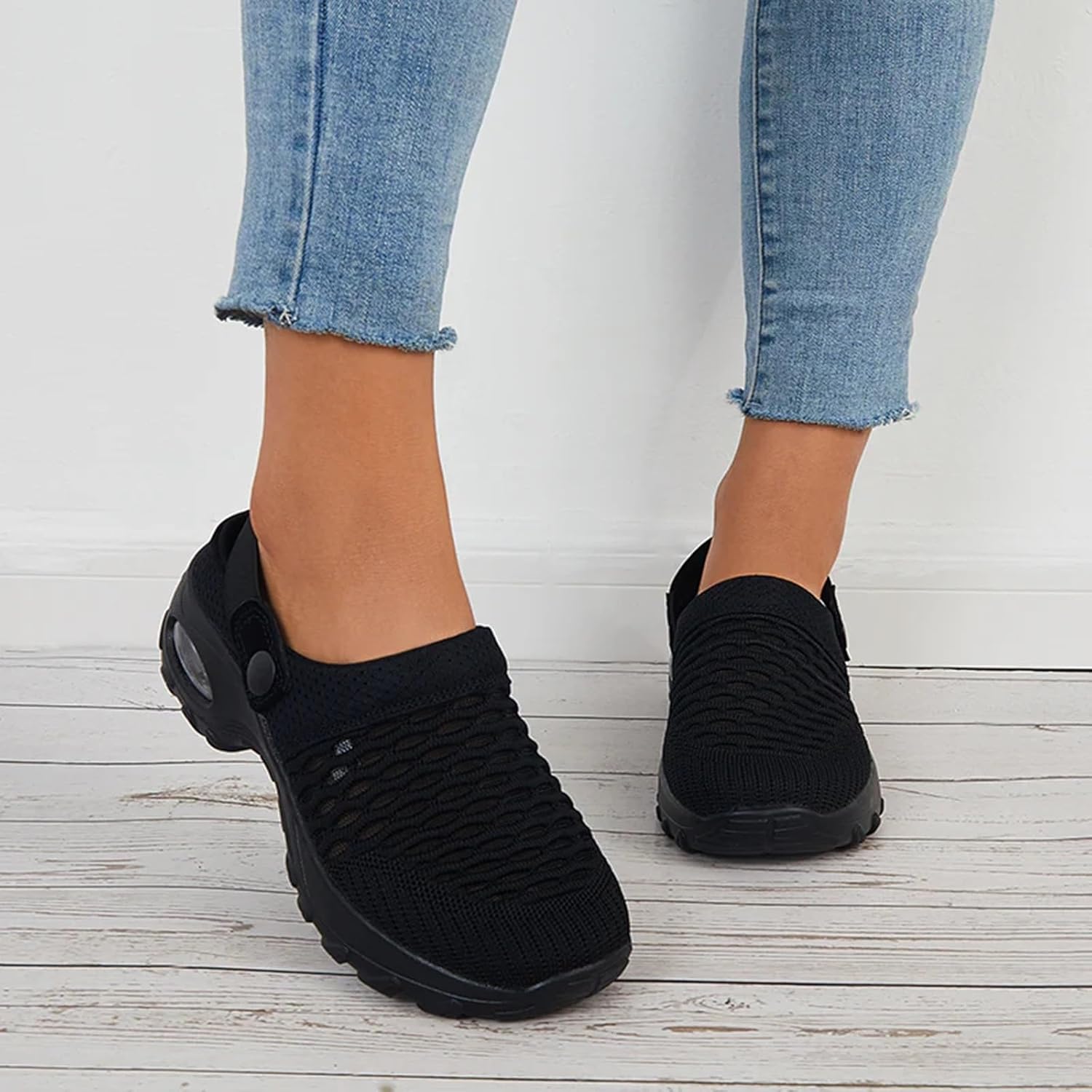 PINTUTU Orthopädische Clogs Für Damen - Luftgepolsterte Hausschuhe Mit Mesh