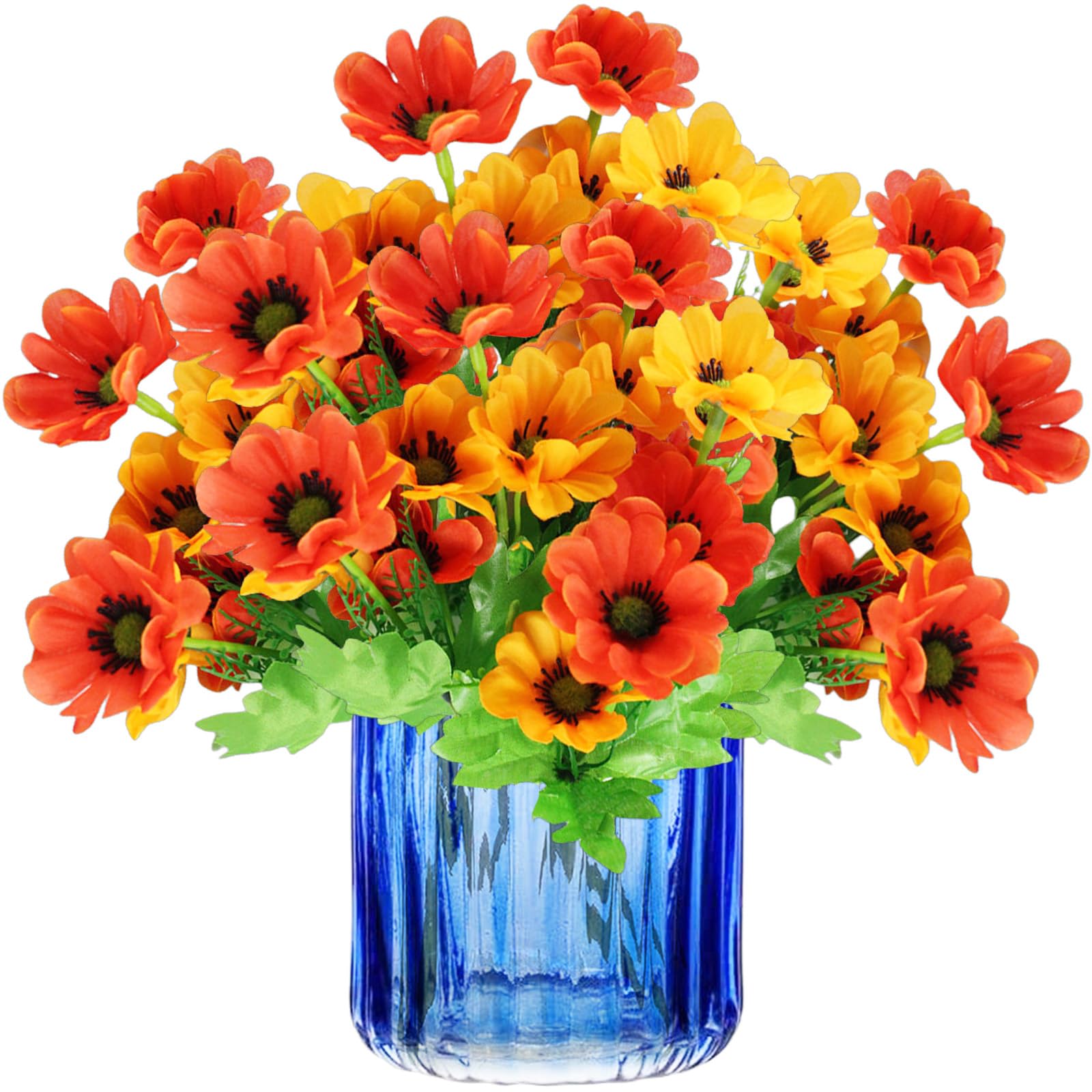 astylishome Artificial Flowers Outdoor Daisy Fake Flower for Decoration Craft Accessories Faux Plastic Simulation Bouquet Garden Porch Farmhouse Window Box Decor 0701