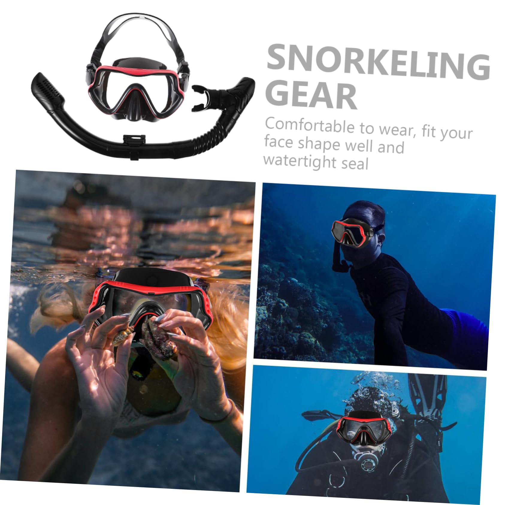 HANABASS Adult Snorkeling Gear Set Large Frame Mask Fins Durable and Comfortable