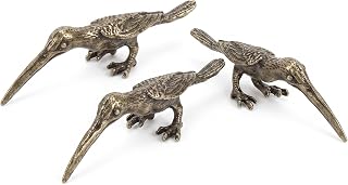 Veemoon Small Hummingbird Statue, 3Pcs Vintage Table Bird Figurine Antique Hummingbird Figure Decor Gold Bird Ornaments Feng Shui Animal Collectible Sculpture for Home Office Cabinets, 4 Inch
