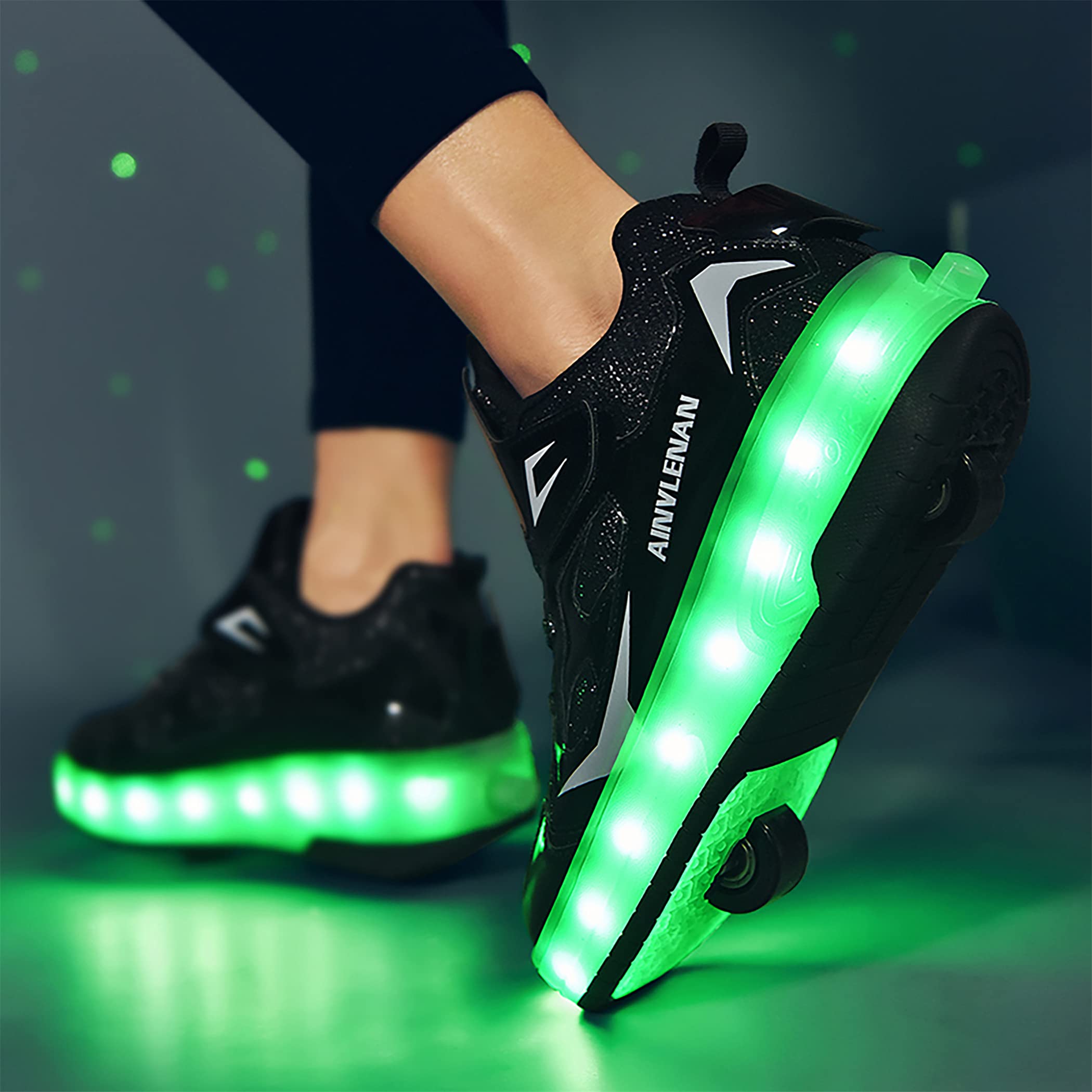 Chłopięce dziewczęce buty na deskorolkę z migającymi diodami LED, buty z rolkami, automatyczne zwijanie, komfortowe, outdoorowe buty sportowe dla dzieci