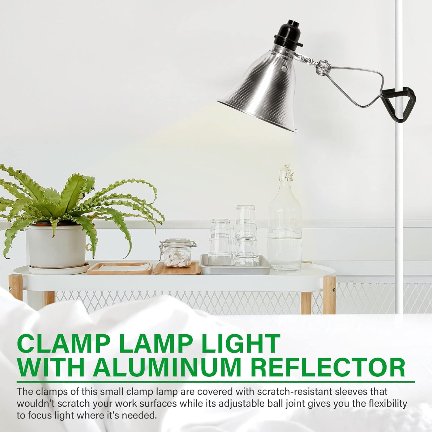 Simple Deluxe HIWKLTCLAMPLIGHTSX6V1 6-Pack Clamp Lamp Light with 5.5 Inch Aluminum Reflector up to 60 Watt E26 (no Bulb Included), 6 Feet Cord