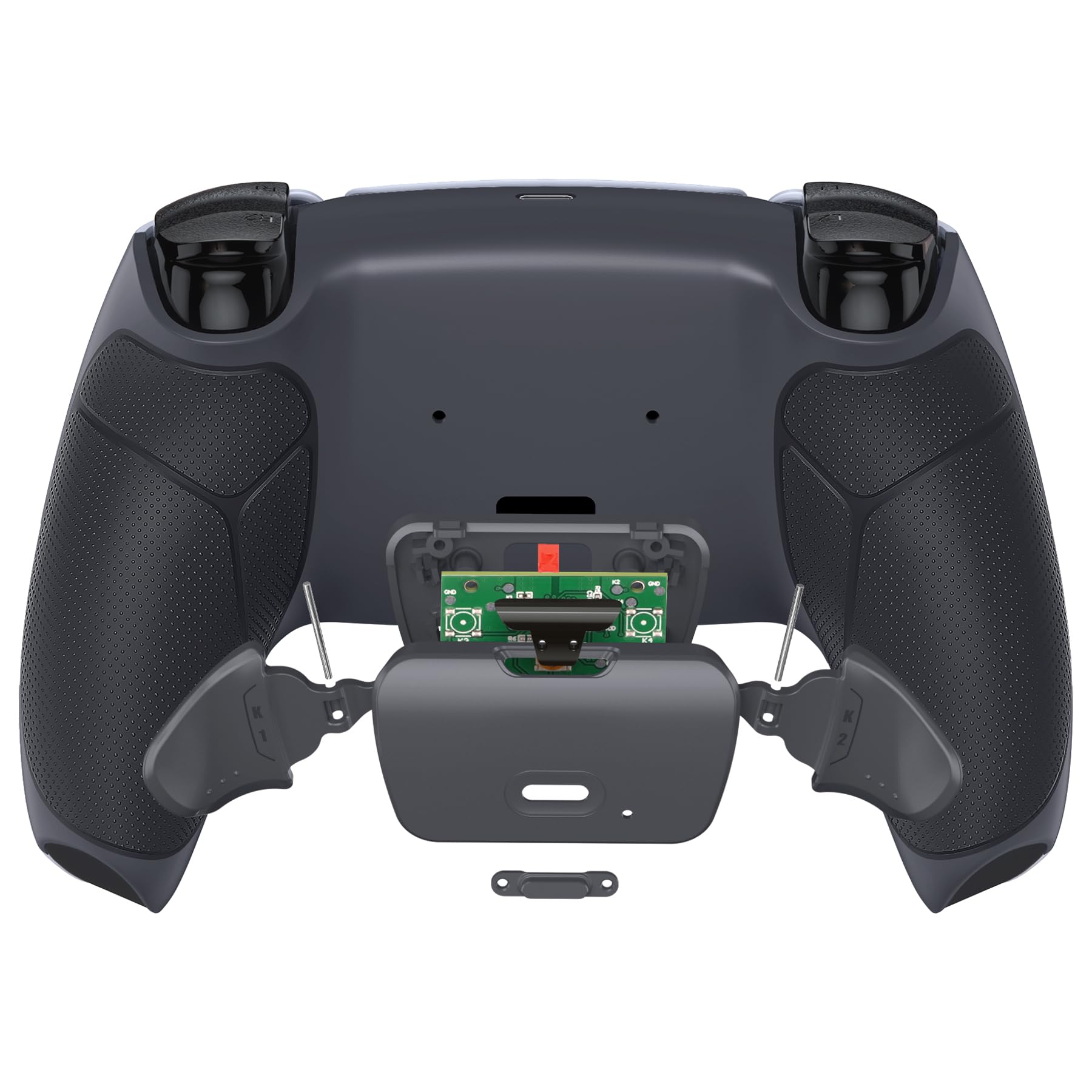 eXtremeRate Rise V3 Remap Kit per ps5 Controller BDM-030/040/050,Back Button Levette Posteriore per ps5 Joystick,Tasti Aggiuntivi&Cover Grip Gommato per Joypad,Senza Controller,Grigio Scuro
