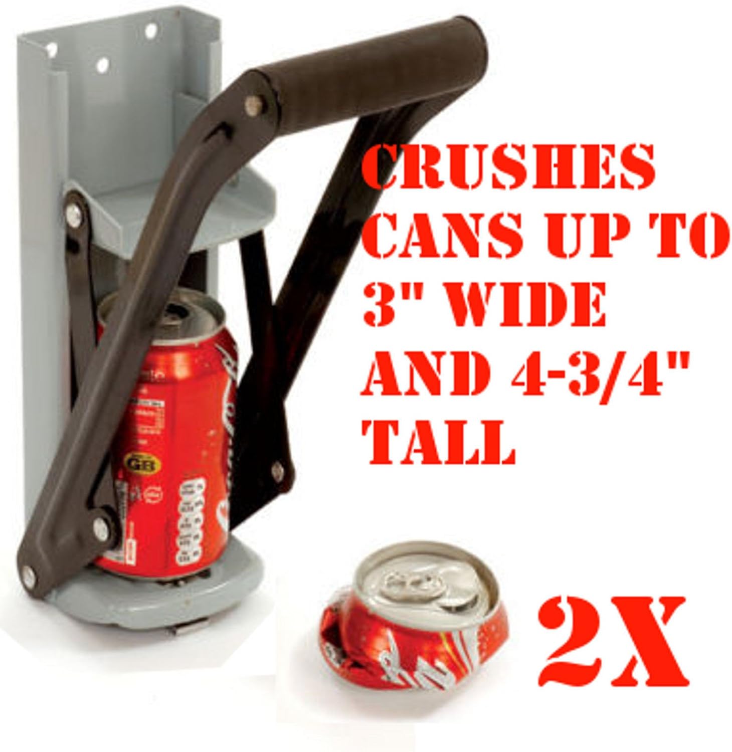 (2) 16oz CAN Crusher Aluminum Can Crusher Bottle Opener Wall Mount 2n1 Ez Crush
