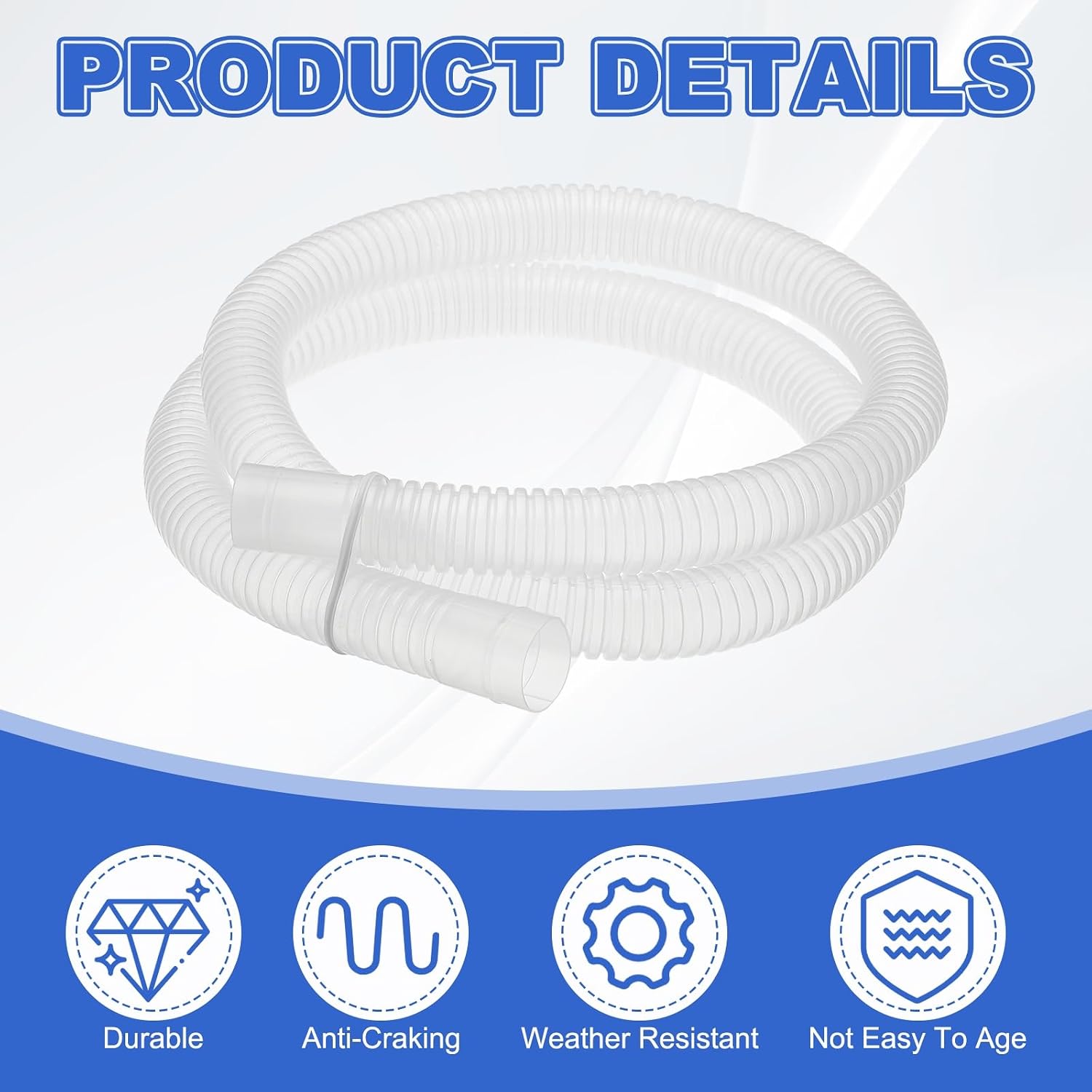 PATIKIL 3.3Ft Air Conditioner Drain Hose Kit Universal AC Drain Hose for Replacement Drain Hose Extension Mini Split AC Ductless Heat Pumps AC Drainage HVAC Extender, Clear
