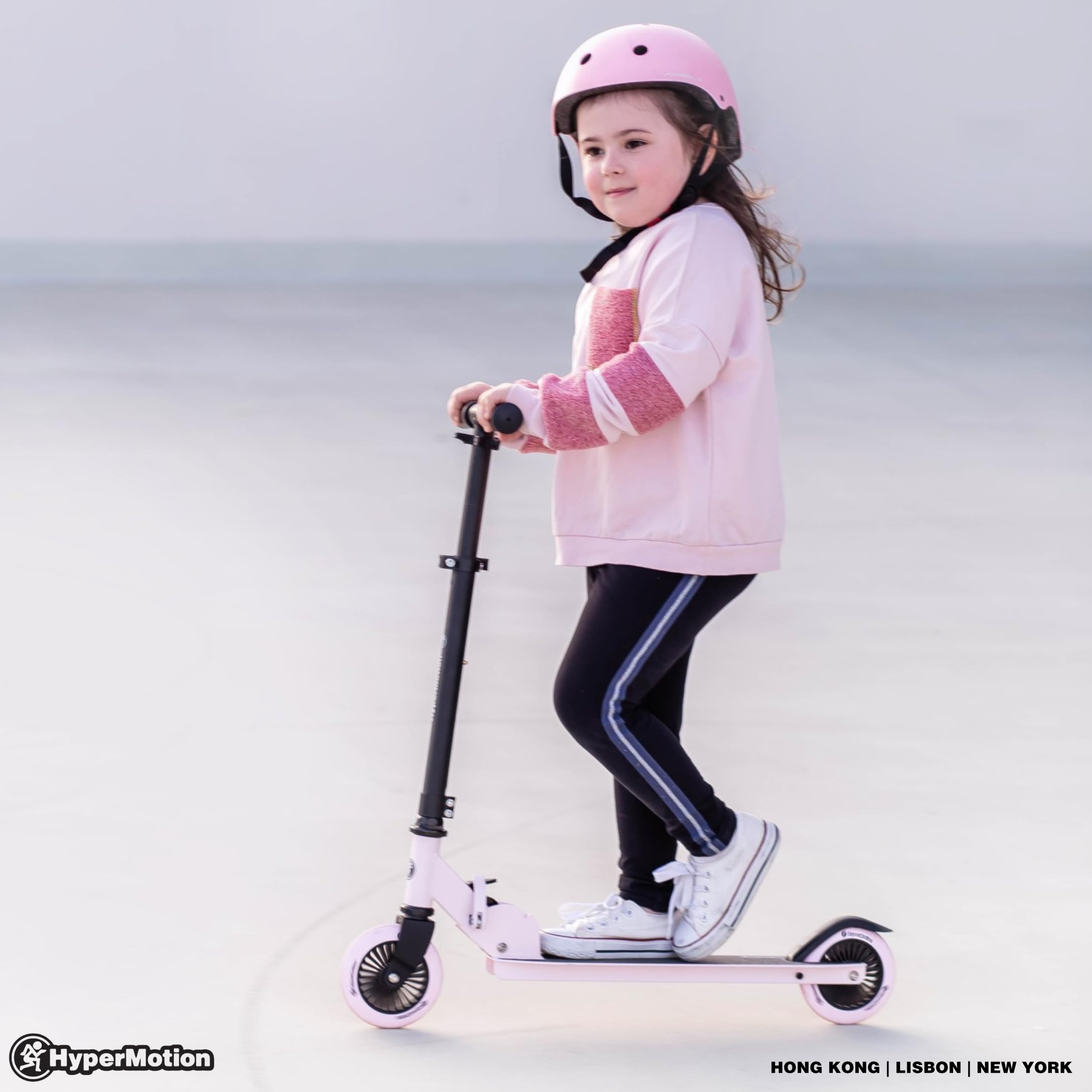 HyperMotion Patinete infantil de 3 a 8 años, patinete Willy, plegable, altura del manillar ajustable, ruedas de goma, plataforma antideslizante, capacidad de carga hasta 40 kg