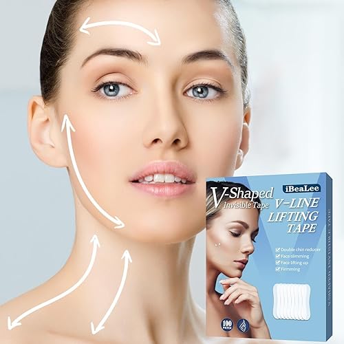 Miniatura 3 de Cinta elástica facial  Paquete de 100 bandas faciales antiarrugas, transpirables, ultrafinas, invisibles, de alta elasticidad, adhesivo instantáneo
