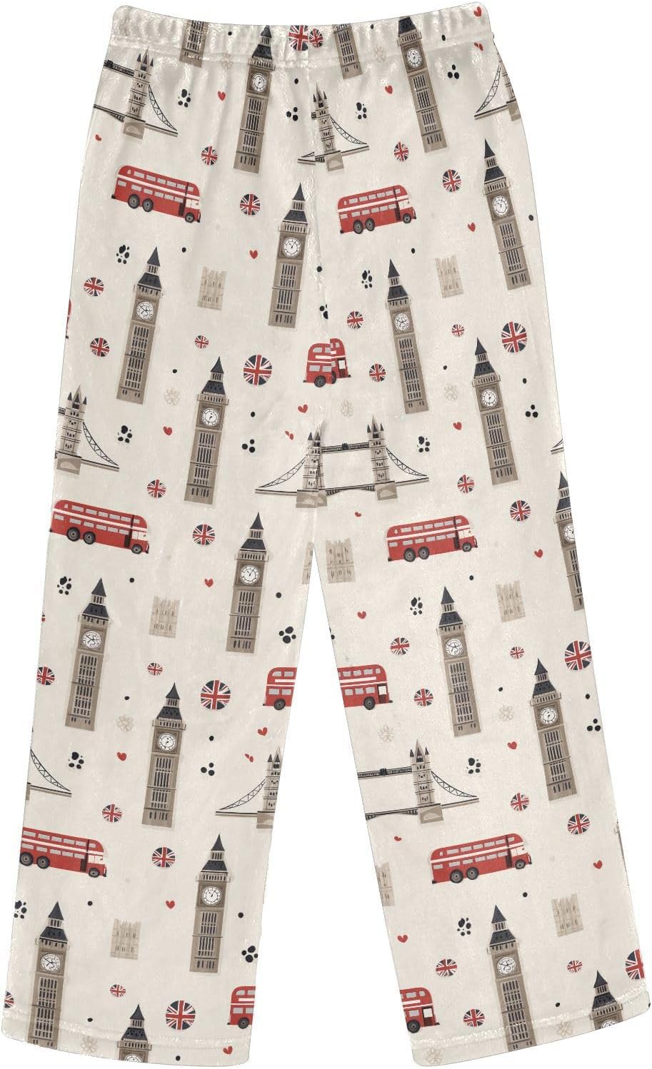 London Elements Cartoon Pattern Boys Pants for Kids Fleece Bottoms Long Jogger Pants Trousers Pockets Size 6-14Y
