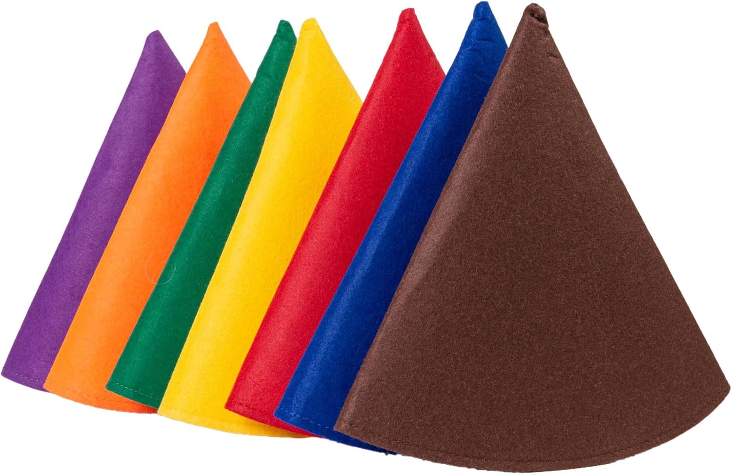 Men Women 7 Colors Felt Cone Hats, Colorful Gnome Costume Accessories Witch Dwarf Cone Hat for Adults Halloween Cosplay Christmas Birthday Party - Image 3