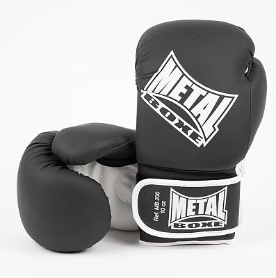 Metal Boxe Gants de Boxe Entrainement Noir 16 oz