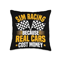 Sim Racing Virtual Racing Saying Simracing Throw Pillow