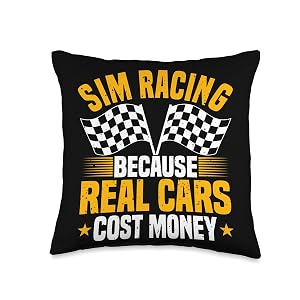 Sim Racing Virtual Racing Saying Simracing Throw Pillow