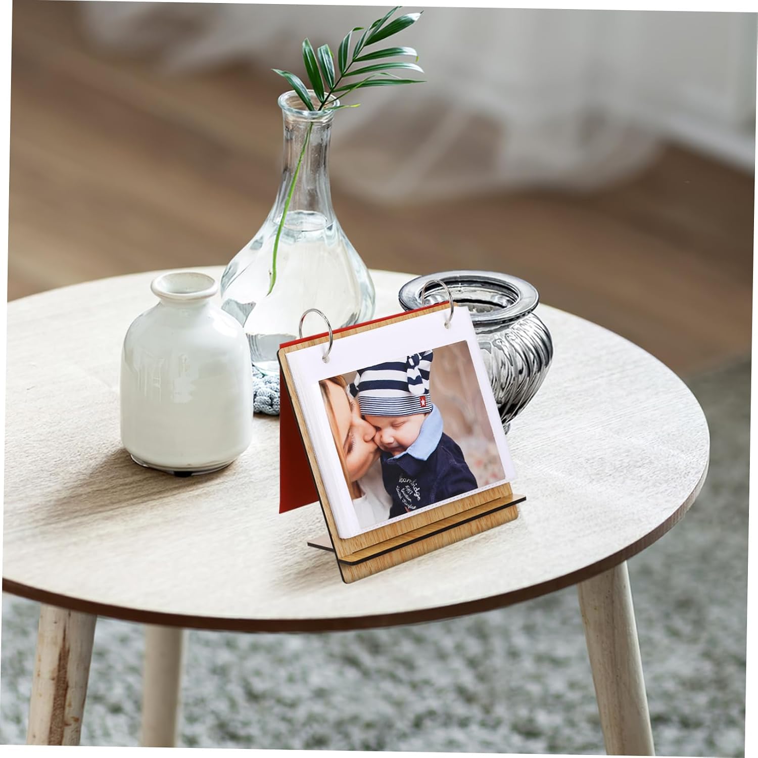 HOMSFOU Photo Album for Growth Memories Compact Album with Easy Photo Insertion for Parents Desktop Display Color