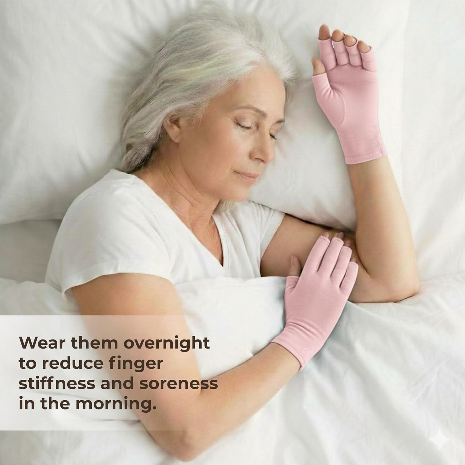 GRACE & ABLE Compression Gloves for Arthritis - Open Finger, Cotton-Blend, Lightweight, Breathable Hand Support