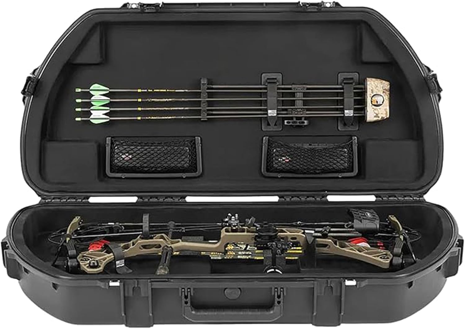 SKB Hard Protective Storage Case for Archery Bow and Arrows, iSeries Shaped Bow Case - Quiver Holder and Gear Box for Hunting Accessories