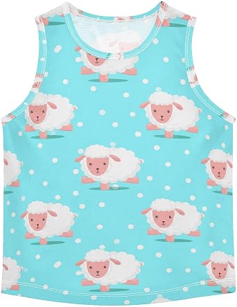 J JOYSAY Cartoon Sheep Polka Boys Tank Top Sleeveless Muscle Shirts Quick Dry Kids T-Shirts 3-15T