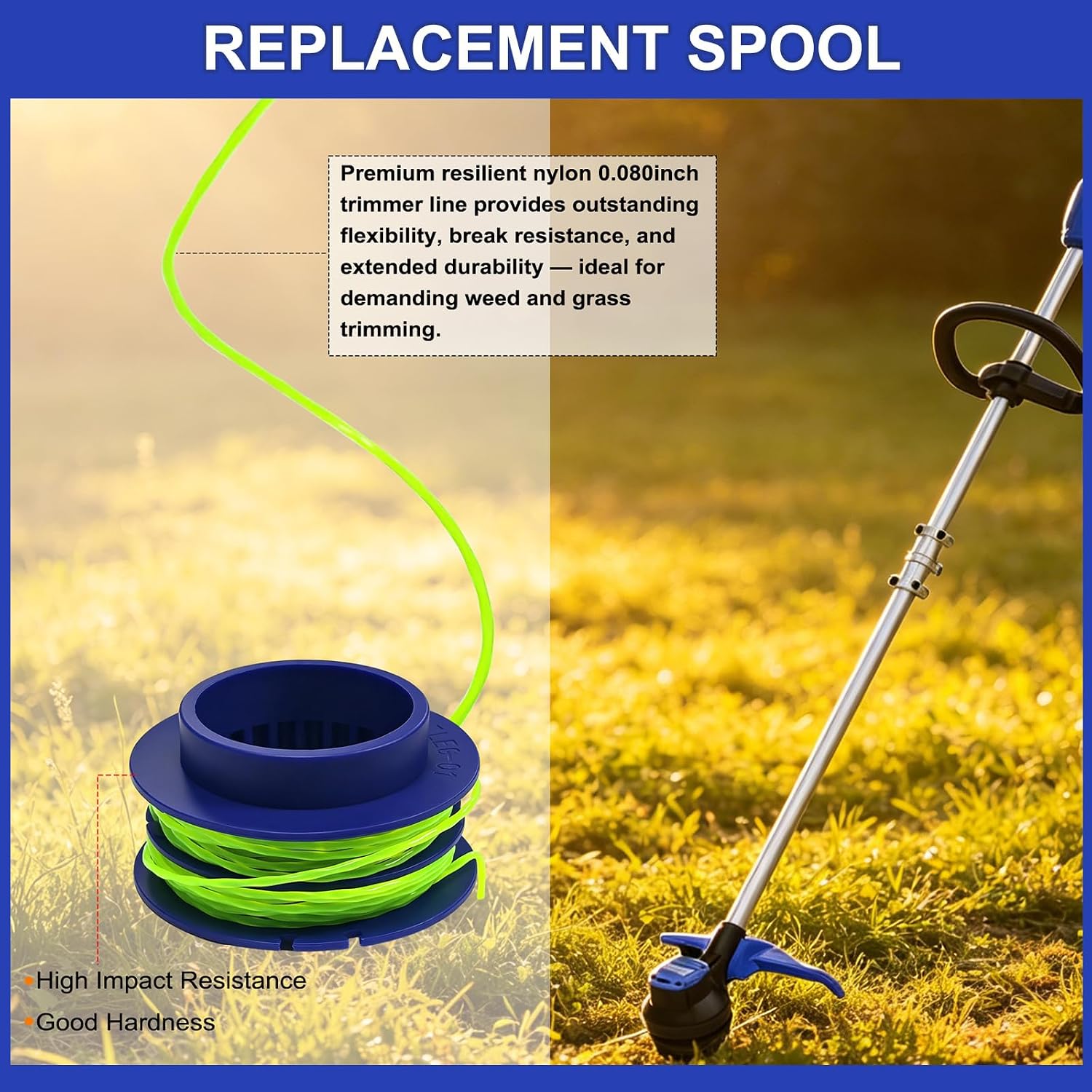 KLS 124-03 Replacement Spooled Line for Kobalt 24V KST 2024A-03, KST 2224B-03, KST 1124B-03 String Trimmer, 0.080inch Spooled Trimmer Line for Kobalt 24V KST 2024A-03 | Replaces Spool Part #KLS 124-03 view 7