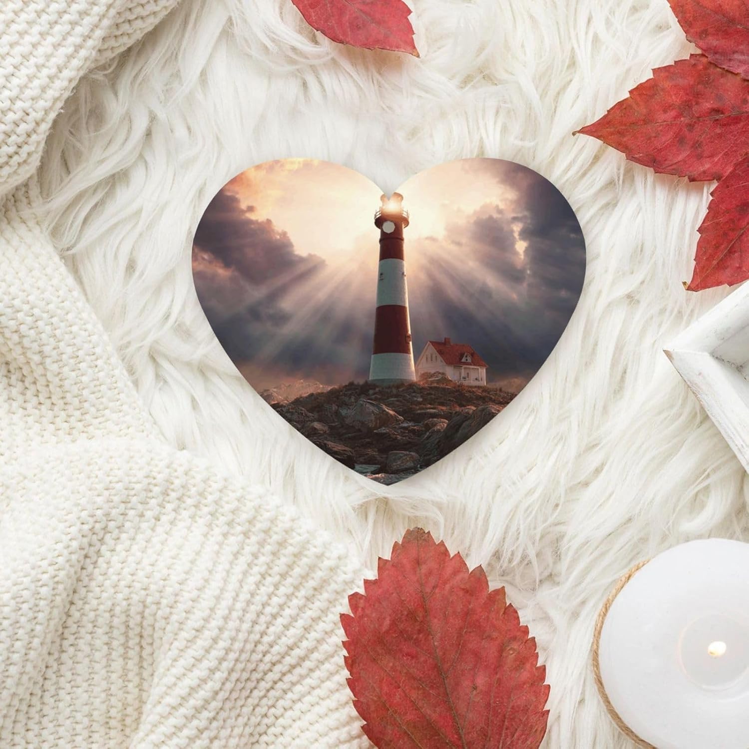 Car Air Freshener 24 PCS Lighthouse Hanging Car Air Fresheners Auto Interior Decor Card Freshener Strong Scented Card Lavender Cars Scents for Office Bedroom Close Drawer Heart Shape