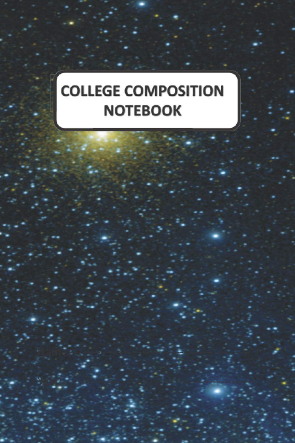 College Composition Notebooks College Ruled;: Globular Star Cluster,Glitter college ruled notebook,Medium Lined Journal for Students, Kids and Teens for Writing & Notes