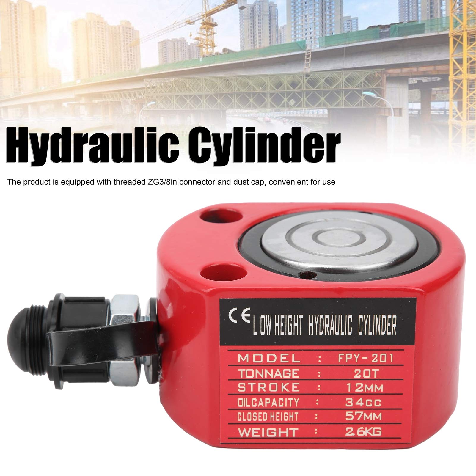 Cylinder Hydrauliczny 20T Oddzielny Tłok z Wydrążonym Otworem Elektronarzędzia Produkty Przemysłowe Cylindry Hydrauliczne Narzędzia Sprzętowe FPY-201 dla Elektryczności Przemysł Chemiczny Przemysł Mas