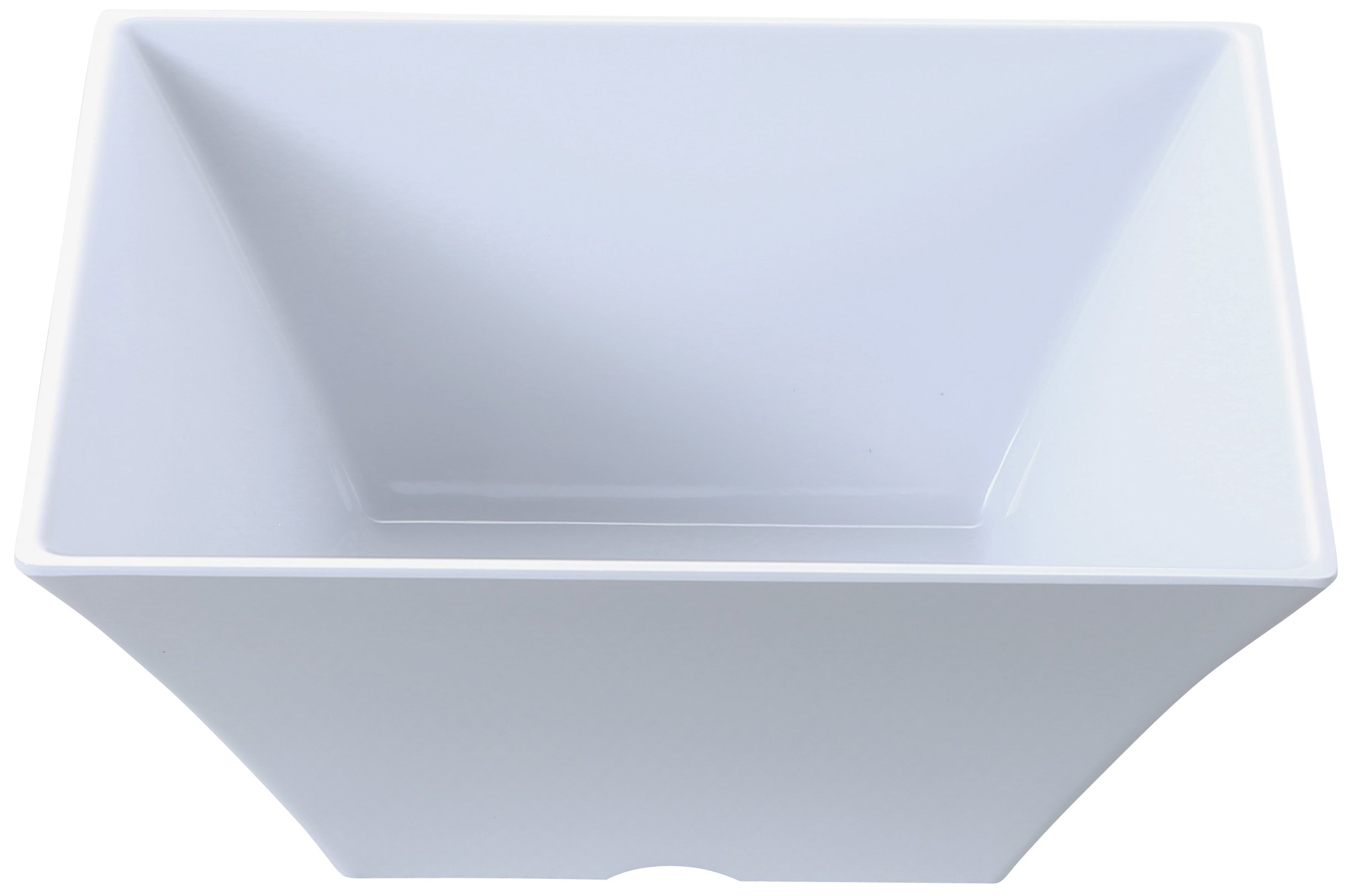 Yanco RM-4112 Rome 12" Square Bowl, 8 qt Capacity, 5.5" Height, Melamine, White Color, Pack of 6