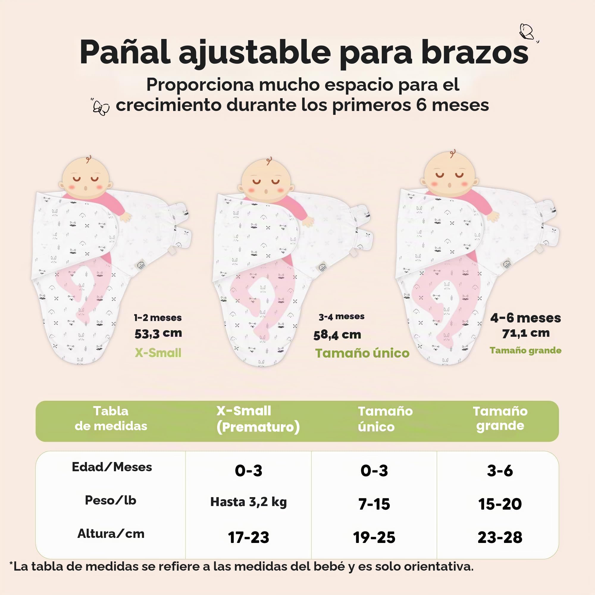 KeaBabies Sacos orgánicos para Dormir para bebé – Paquete de 3 pañales para bebé recién Nacido de 0 a 3 Meses – Saco de Dormir para bebé – Saco de Dormir para recién Nacido, bebé (Nordic)
