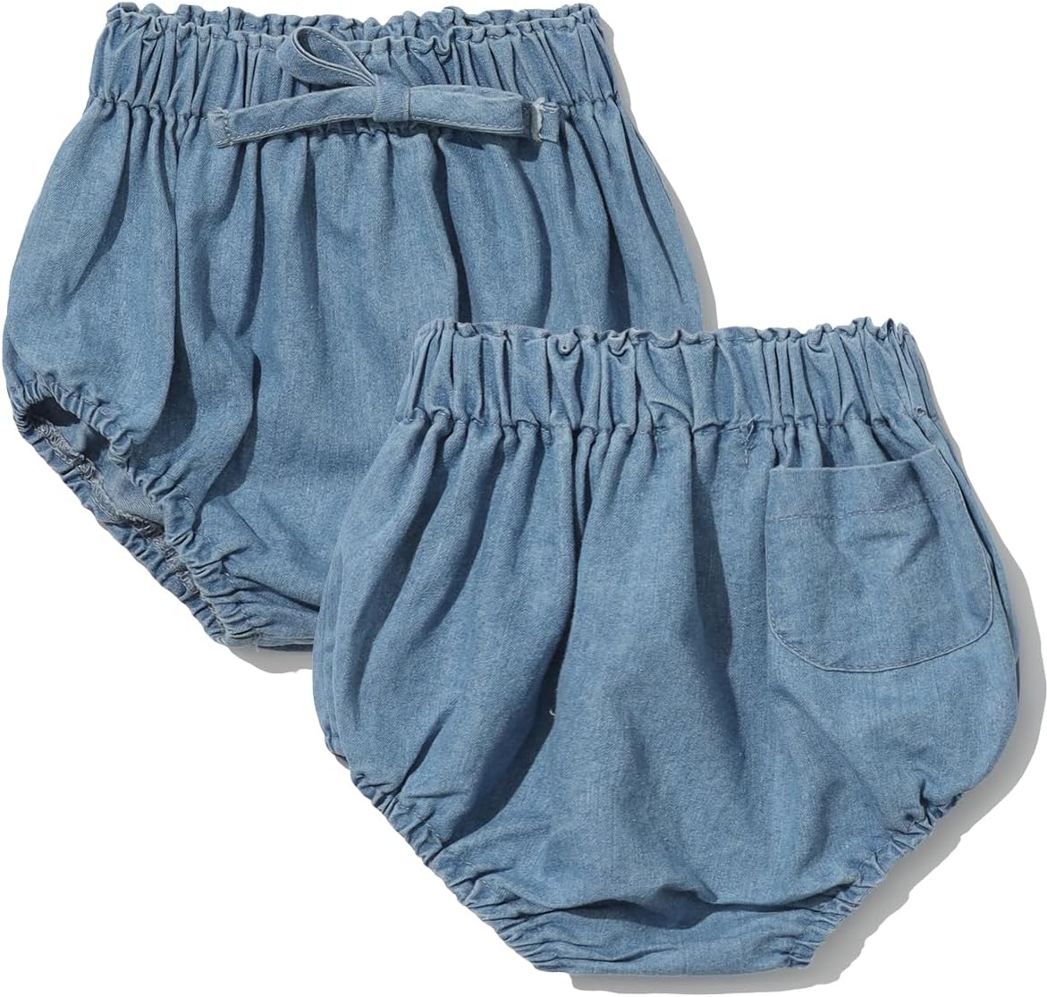 Colorful Childhood Toddler Denim Bloomers Shorts Baby Girls Boys Loose Harem Shorts 2pcs