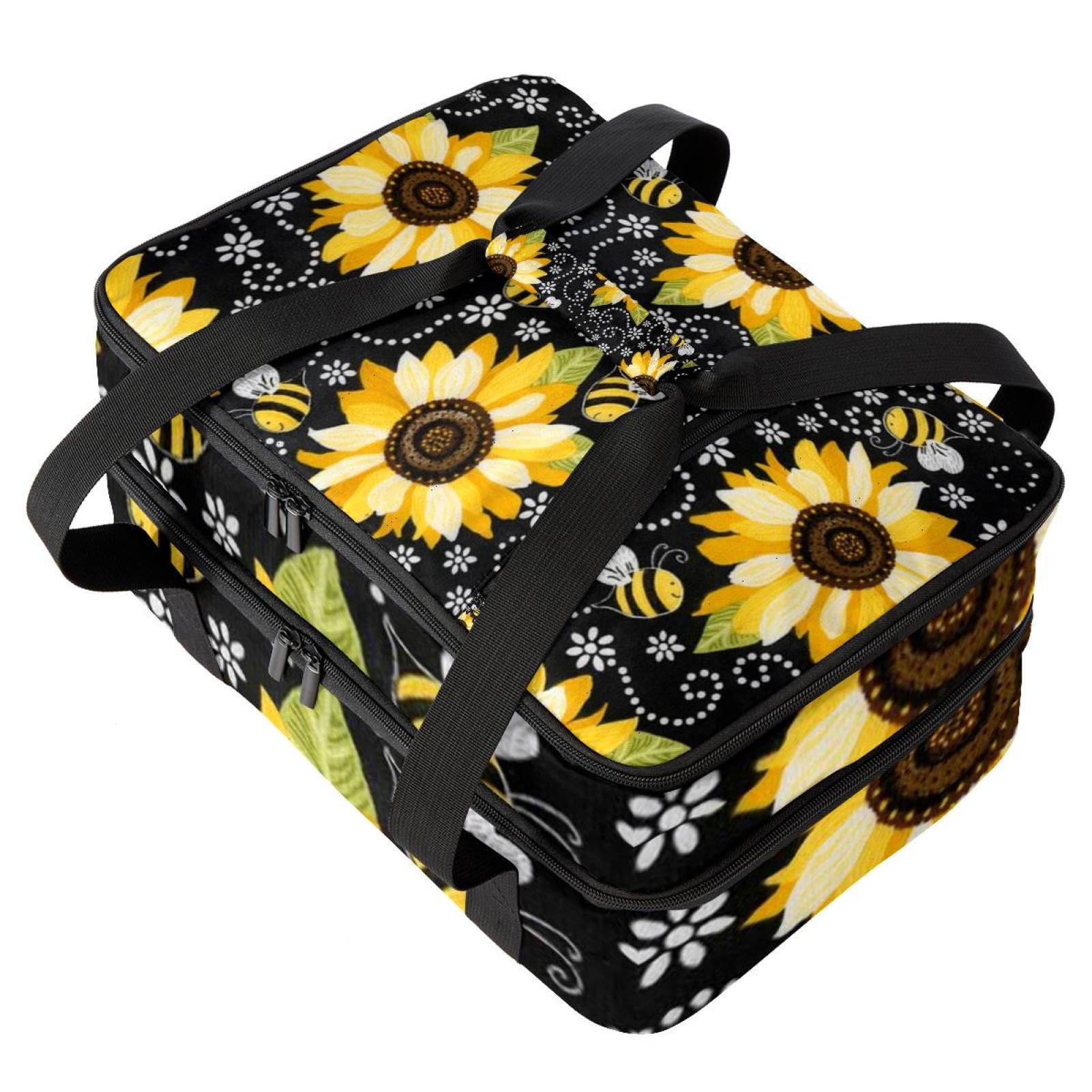 Grand sac à déjeuner isotherme pour homme et femme, double couche, étanche, étanche, réutilisable, sac fourre-tout pour le travail, l'école, le pique-nique, la plage, le camping, les voyages,