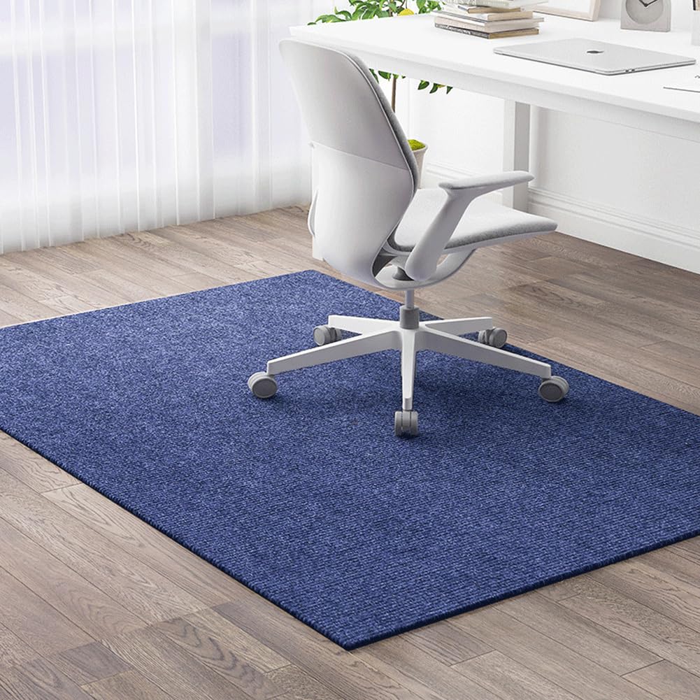Office Chair Mat for Hardwood & Tile Floor,6mm Thick Computer Gaming Chair Mat Anti-Slip Rolling Chair Carpet,Large Office Home Floor Protector (Blue,