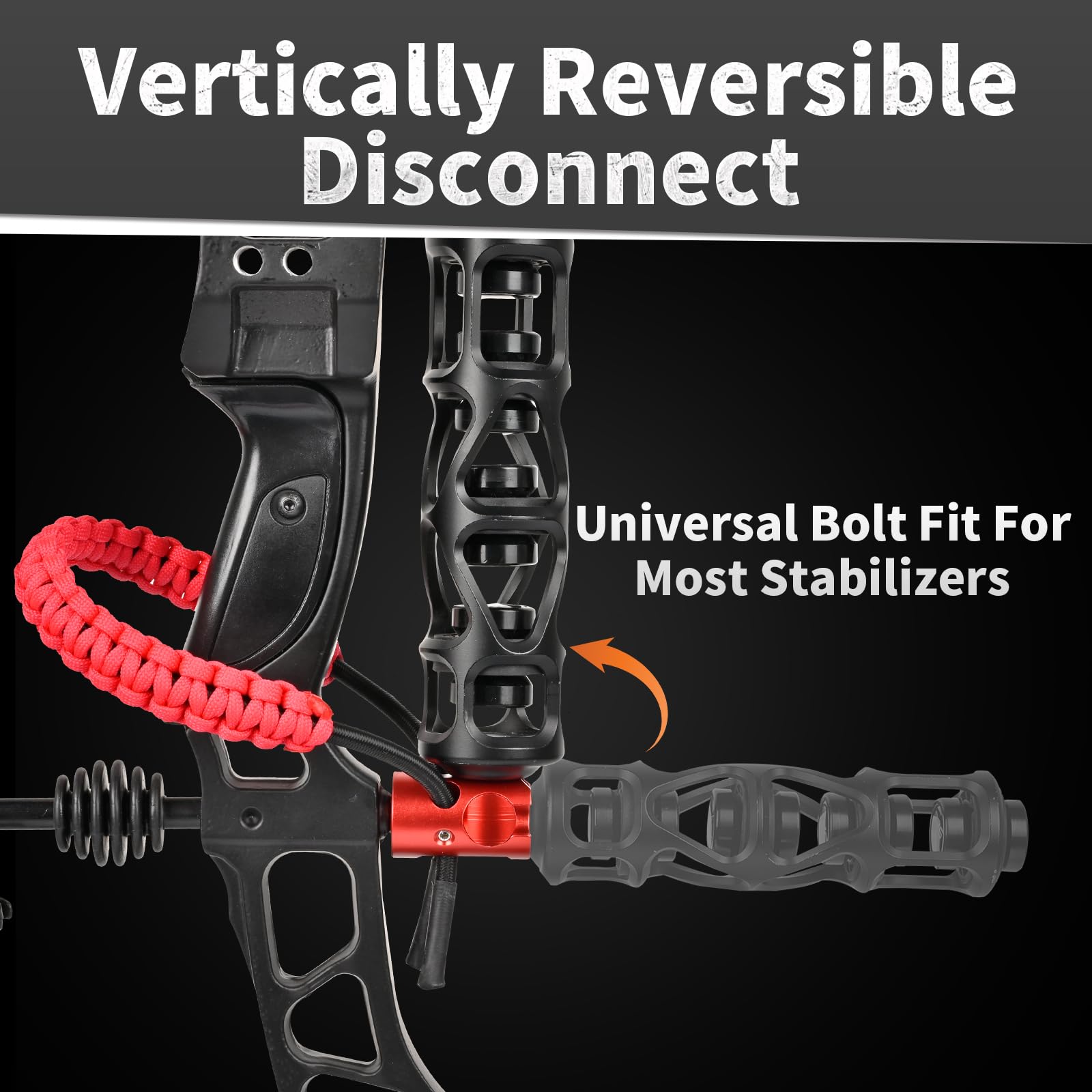 SPG Archery Bow Wrist Sling - Bow Wrist Strap with Quick Disconnect, Compound Bow Wrist Sling Adjustable Bow Strap for Recurve Compound Bow Hunting Targeting Accessories (Red)