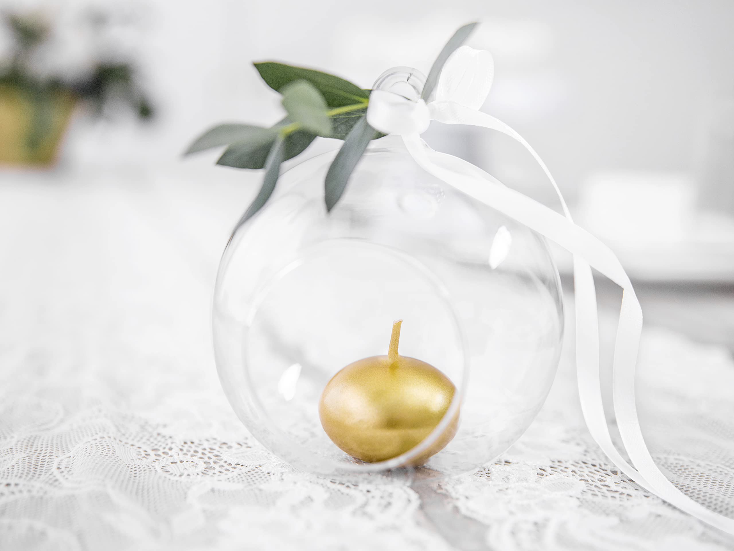PartyDeco, Candele Galleggianti, per Matrimonio, Cerimonie, 50 unità, Oro