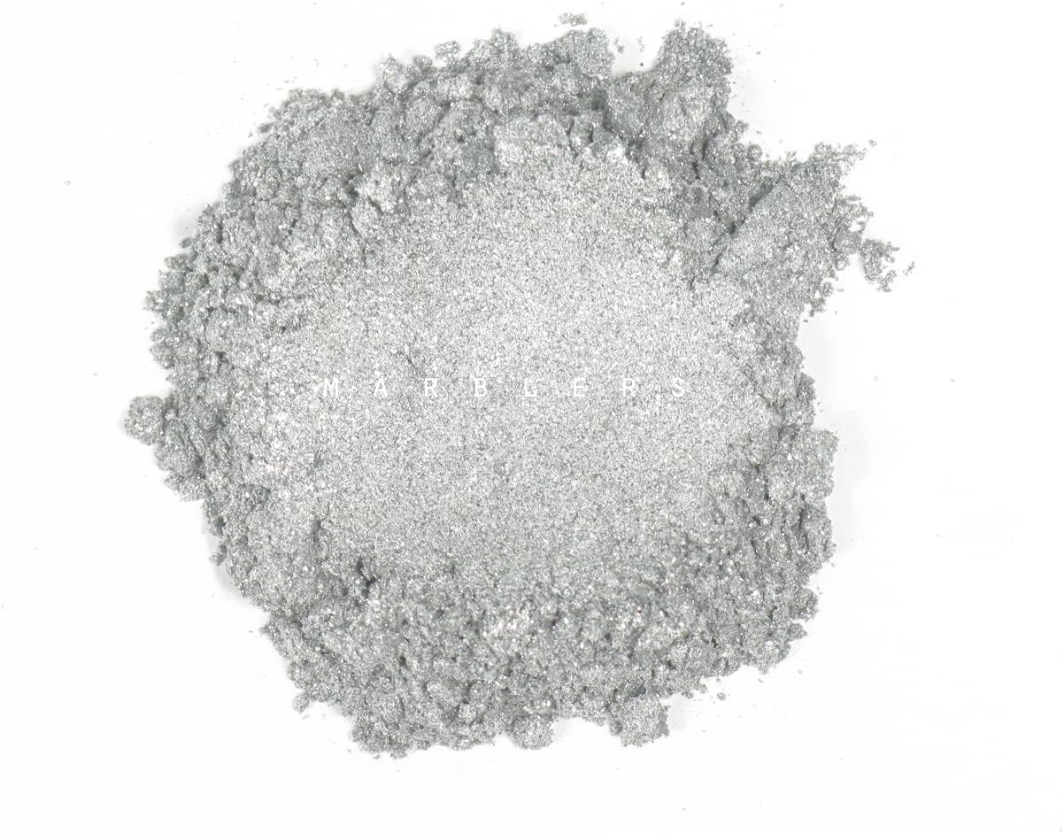 MARBLERS Gray Mica Powder [Silver Pearl] 1oz (28g) | Cosmetic Grade | Epoxy Resin Pigment | Dye | Non-Toxic, Vegan, Cruelty-Free | Lip Gloss, Nails, Body Butter | Bath Bomb, Candle & Soap Making - Image 2