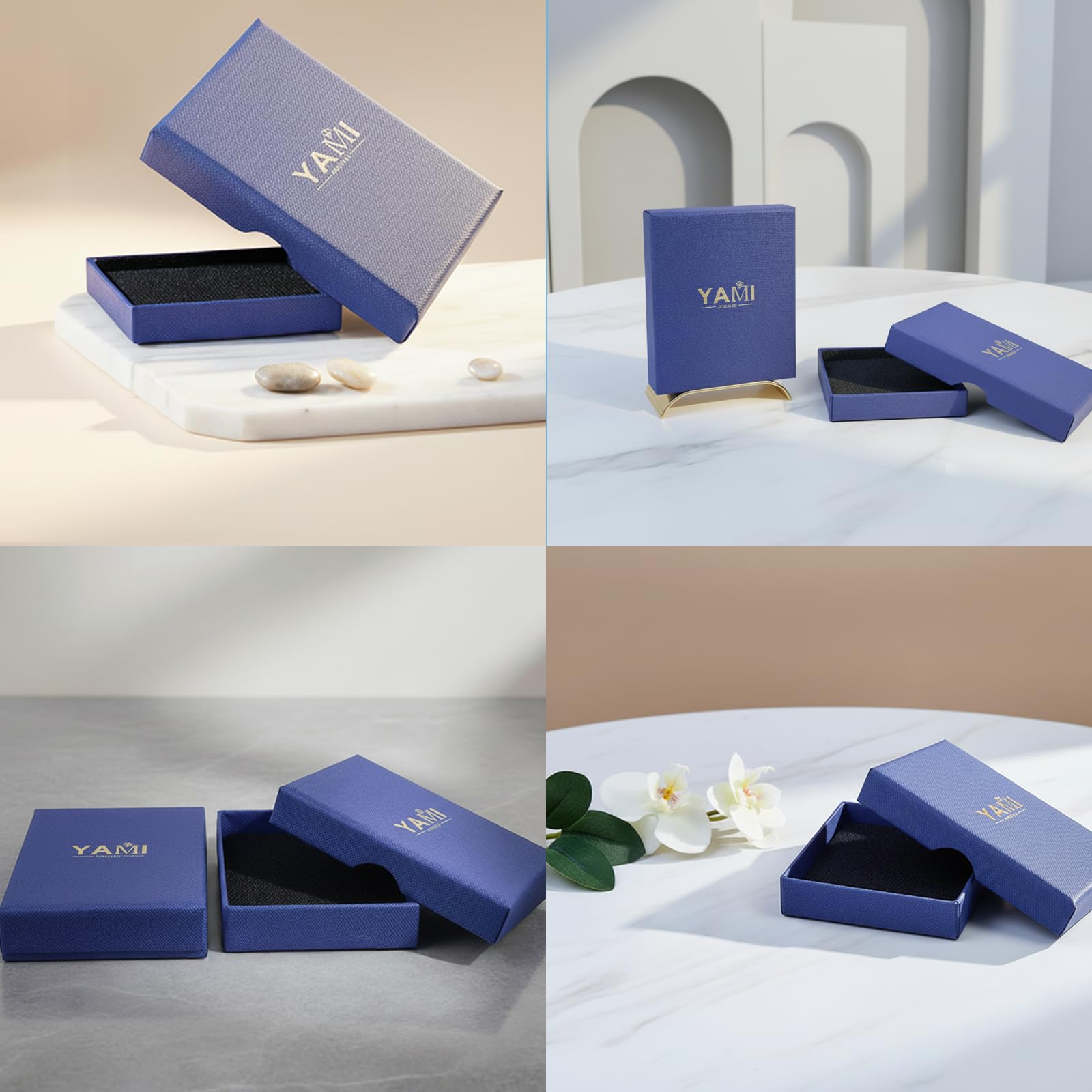 YAMI Perlenschmuckset für Damen, 9,5–11 mm AAAA Süßwasser-/Salzwasserperlenkette und 8–8,5 mm Perlenohrringe, Perlenohrringe Silber 925, Ideal für Geschenke