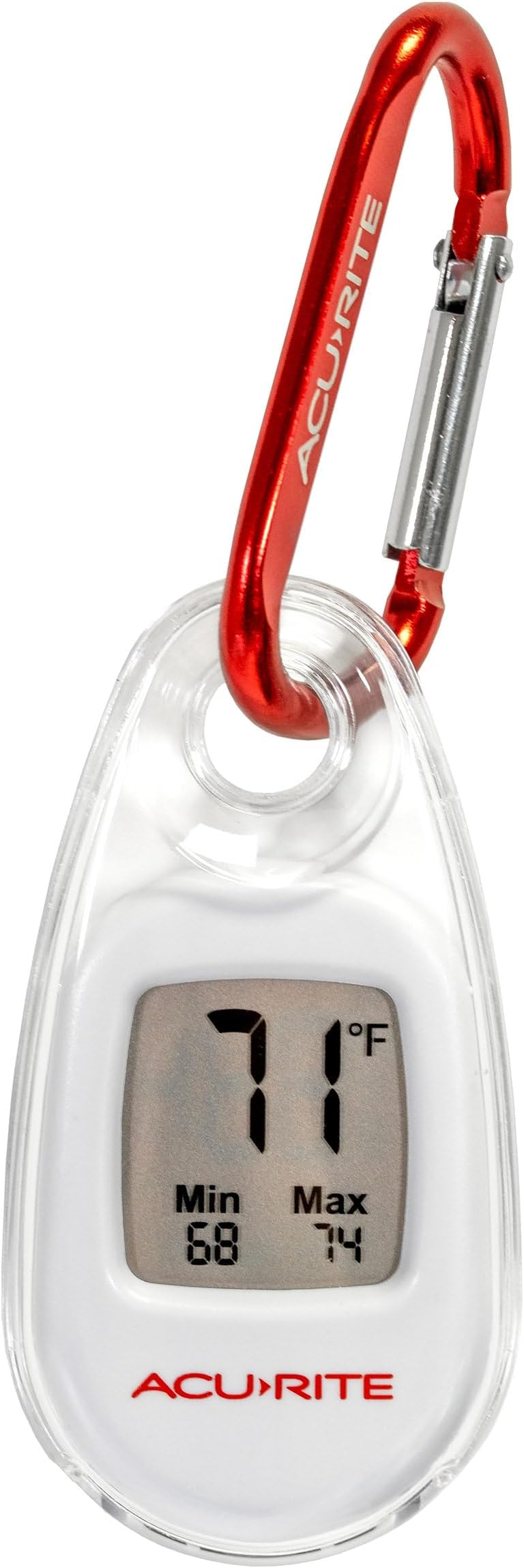 Portable Digital Thermometer for Indoor or Outdoor Temperature with Carabiner Clip (00333)