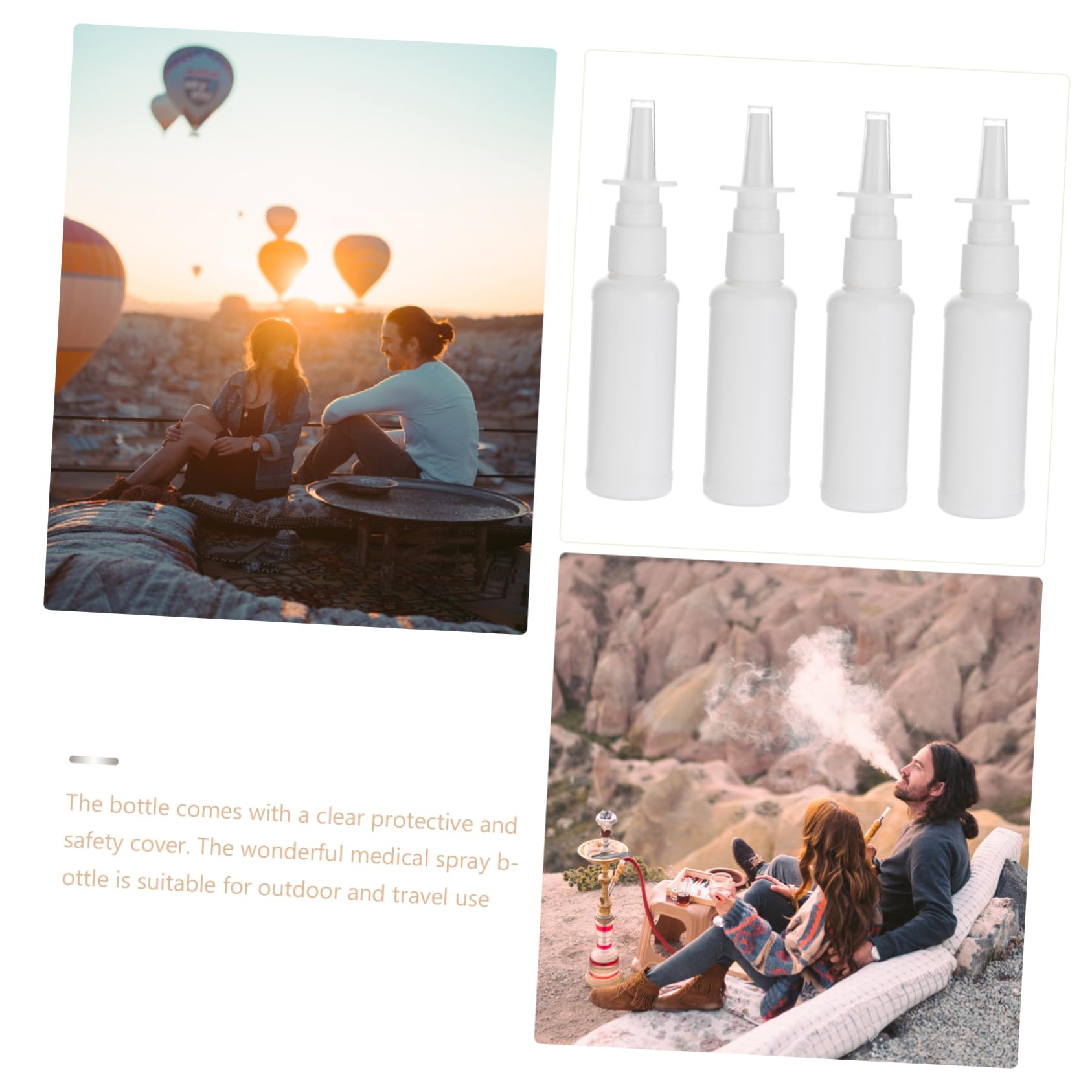 Housoutil Flacone Spray Ricaricabile Pe Bianco 50ml, Mini e Compatto | 200 Pezzi, Tappo Protettivo Trasparente, Back To School Party, Uso Viaggio e Outdoor